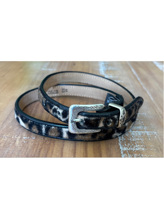 Brighton Accessories - VTG Brighton leopard pony hair lthr belt SZ M 30 classic old money animal print